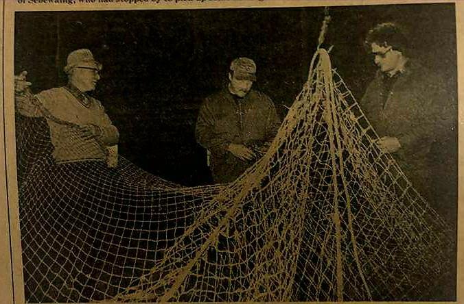Tod and Forrest learning to mend nets
