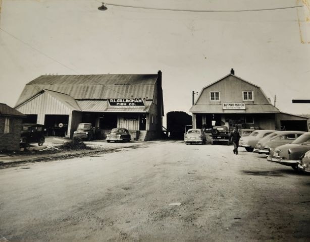 old buildings at the current site of Bay Port Fish Company