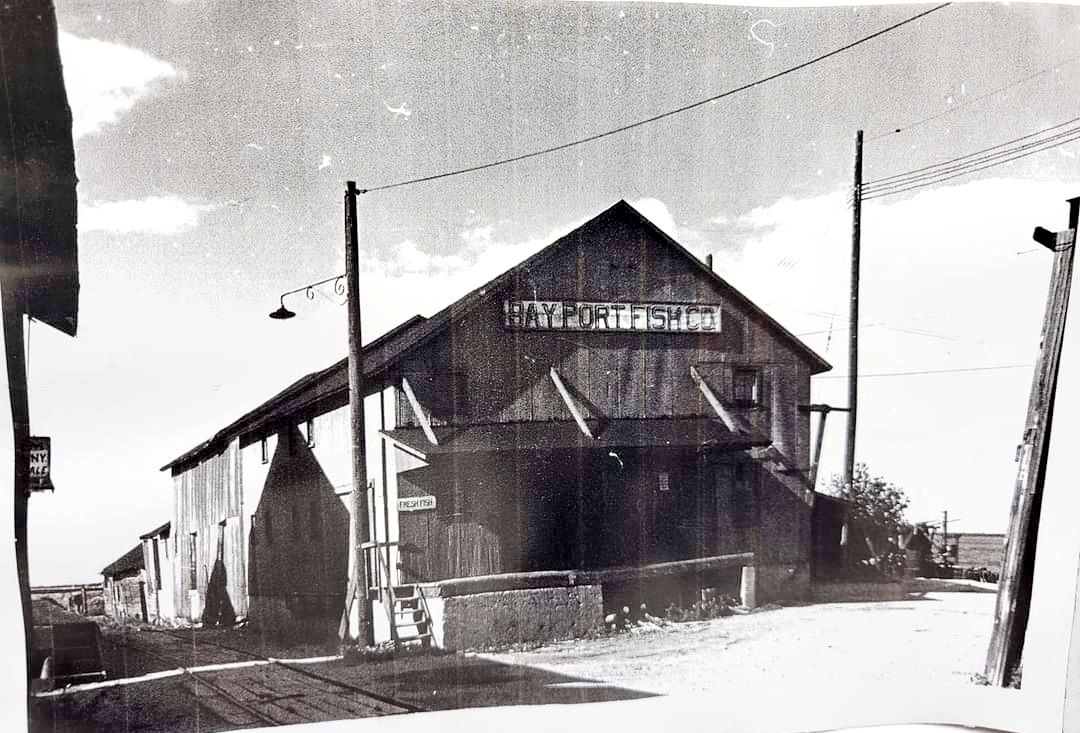 Image from the 1900s showing Bayport fish co. building prior to current building